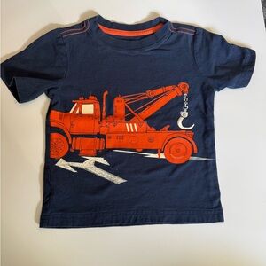 Tea Collection Size 3 3t Blue Short Sleeve T-Shirt Tow Truck Vehicle